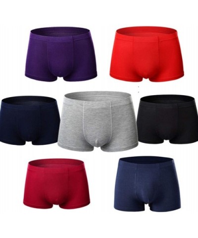 4Pcs Boxer Men Solid Bamboo Fiber Breathable Comfortable Underwear Man Boxers Super-Elastic Shorts Black Underpants Male-a-L ...