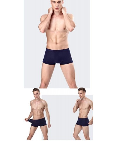 4Pcs Boxer Men Solid Bamboo Fiber Breathable Comfortable Underwear Man Boxers Super-Elastic Shorts Black Underpants Male-a-L ...