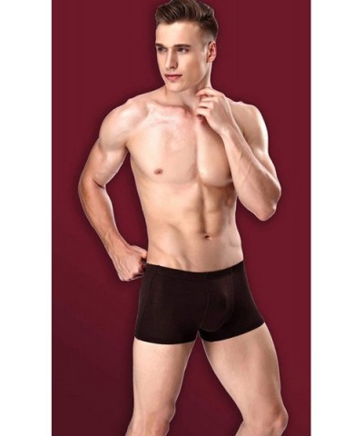 4Pcs Boxer Men Solid Bamboo Fiber Breathable Comfortable Underwear Man Boxers Super-Elastic Shorts Black Underpants Male-a-L ...