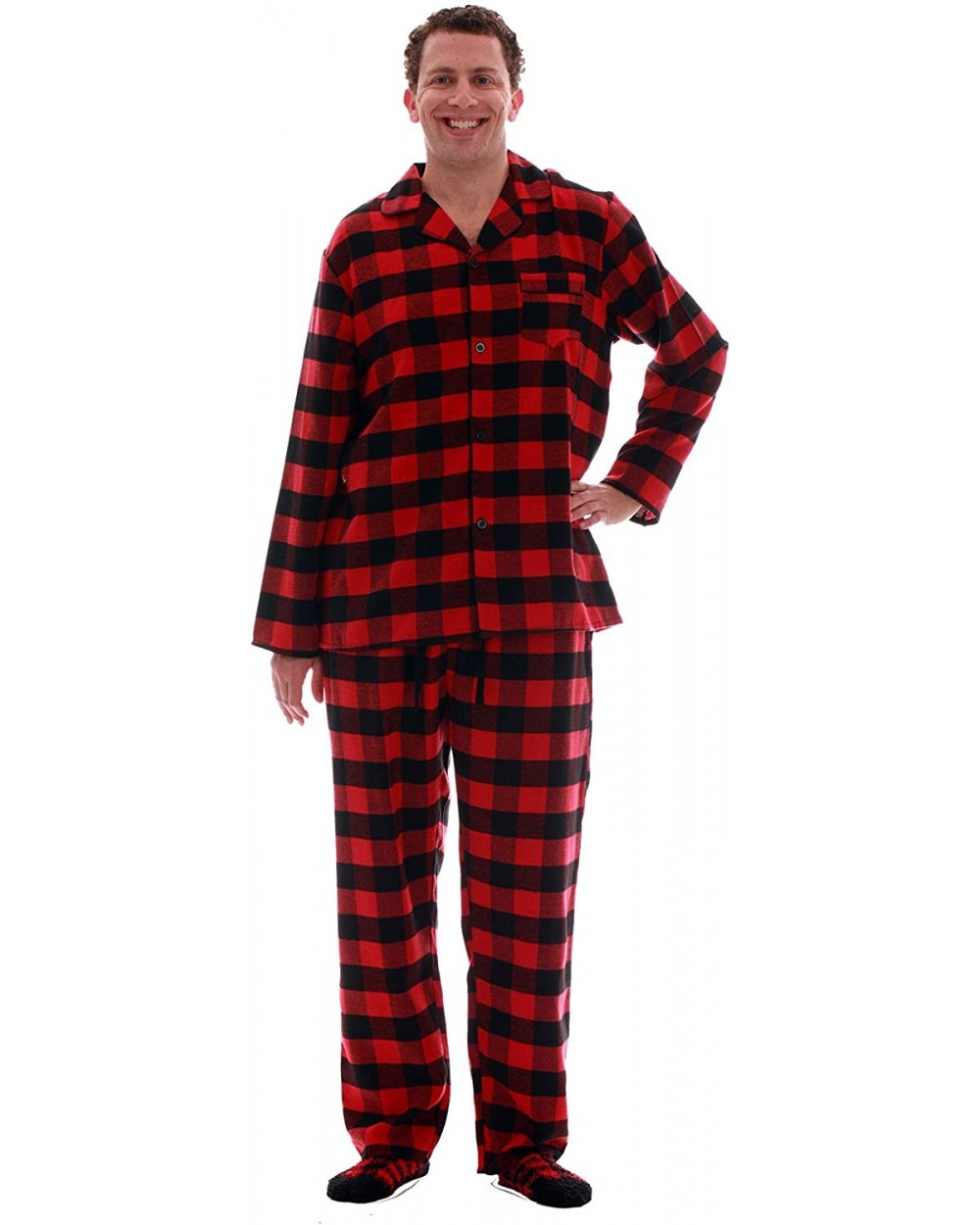 Matching Flannel Pajamas for Couples - Buffalo Plaid - C318EUASEYR $40.17 Sleep Sets