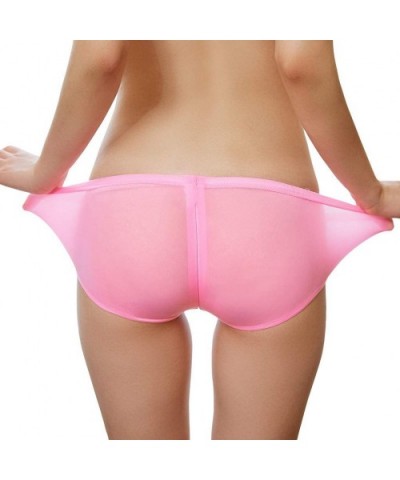 Women Briefs Woman Sexy Lingerie Underpant Solid Color Zipper Boxer Brief Panties Underwear Thongs Knickers - Pink - CU18AZZH...