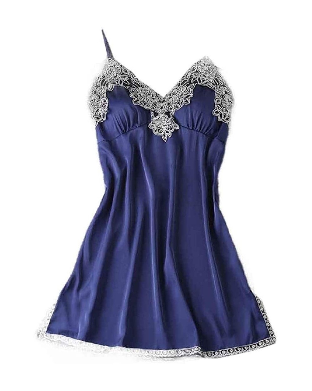 Womens Mini Dress Lace Sexy Sling Split Nightgown for Sex Flirt - As3 - CF199QU59AN $48.68 Nightgowns & Sleepshirts