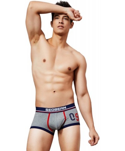 Mens Low Rise Sexy Trunk Boxer Brief Underwear - 90221 Grey - C118UAQ47YA $28.58 Boxer Briefs