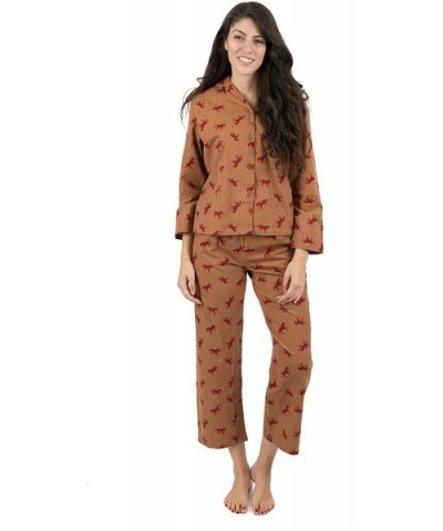 Womens Flannel Pajamas 2 Piece Christmas Pajama Set Size X-Small-XX-Large - Horse - CG18IGHNS03 $59.93 Sets