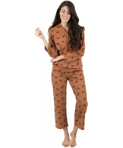 Womens Flannel Pajamas 2 Piece Christmas Pajama Set Size X-Small-XX-Large - Horse - CG18IGHNS03 $59.93 Sets