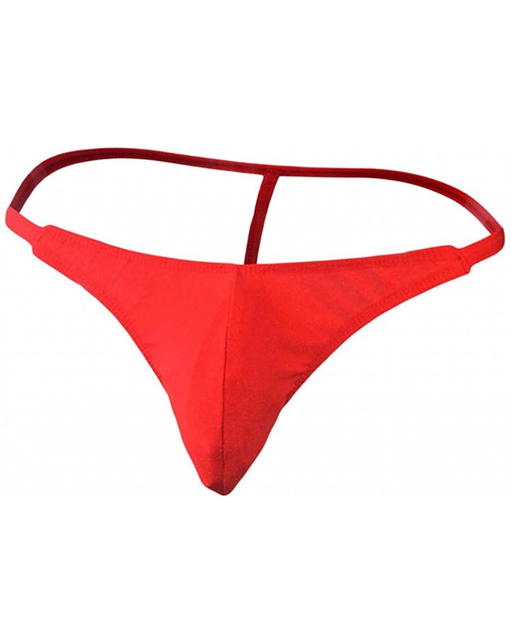 Men's Sexy Stretch G-String T-Back Micro Thong Briefs Underwear - Red - CW194CWI7Q7 $14.17 G-Strings & Thongs