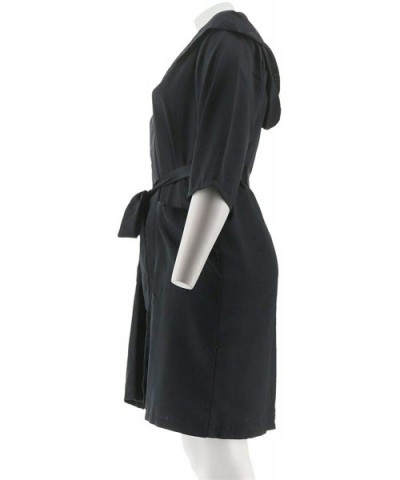 Faux Silk Robe Hood H213880 - Black - C61923A43OS $45.15 Robes