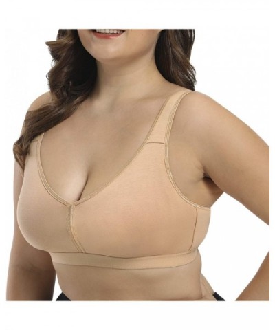 Comfort Soft Cotton Full Coverage Seamless Wirefree Bra Plus Size Everyday Bras - Nude - CT1920SDG30 $29.73 Bras