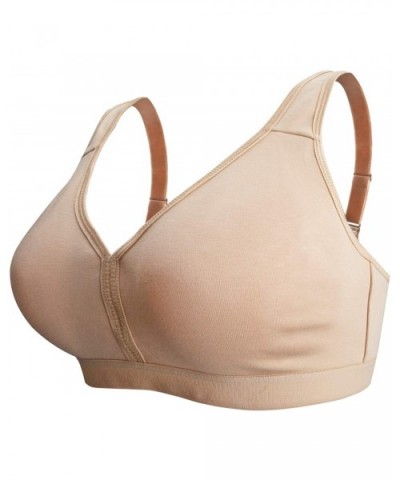 Comfort Soft Cotton Full Coverage Seamless Wirefree Bra Plus Size Everyday Bras - Nude - CT1920SDG30 $29.73 Bras