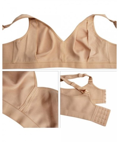 Comfort Soft Cotton Full Coverage Seamless Wirefree Bra Plus Size Everyday Bras - Nude - CT1920SDG30 $29.73 Bras