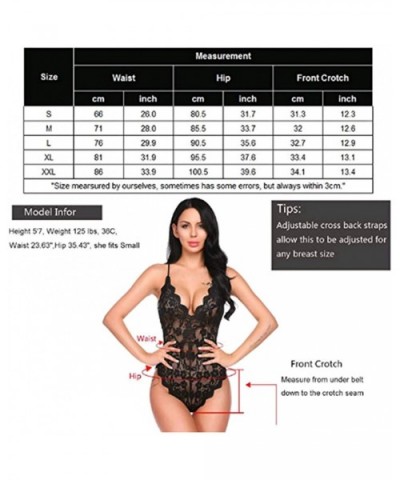 Women Lace Bodysuit Lingerie Teddy Mini Babydoll One Piece - Purple - CC18X8S6KWM $22.05 Baby Dolls & Chemises