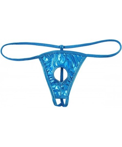 Men's Metallic Shiny Low Rise Sexy Jockstrap Underwear Cheeky Bikini Briefs G-String T-Back - Lake Blue - CR19CZOY85L $13.56 ...