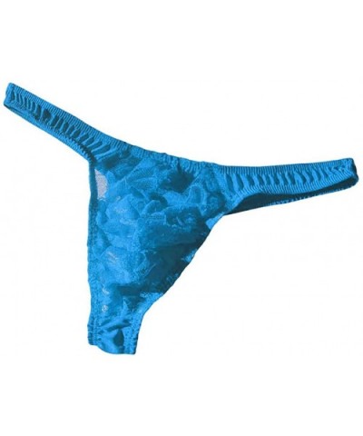 Men's Sexy Lingerie Underwear Lace Mesh G-String Thongs Panties Briefs - Light Blue - C2195205XTM $12.39 G-Strings & Thongs