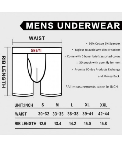 Men's Underwear Boxer Briefs Cotton Boxer Briefs Underwear S M L XL XXL - C 5 Pairs Mens Boxer Briefs - CU18028LQDR $21.78 Bo...