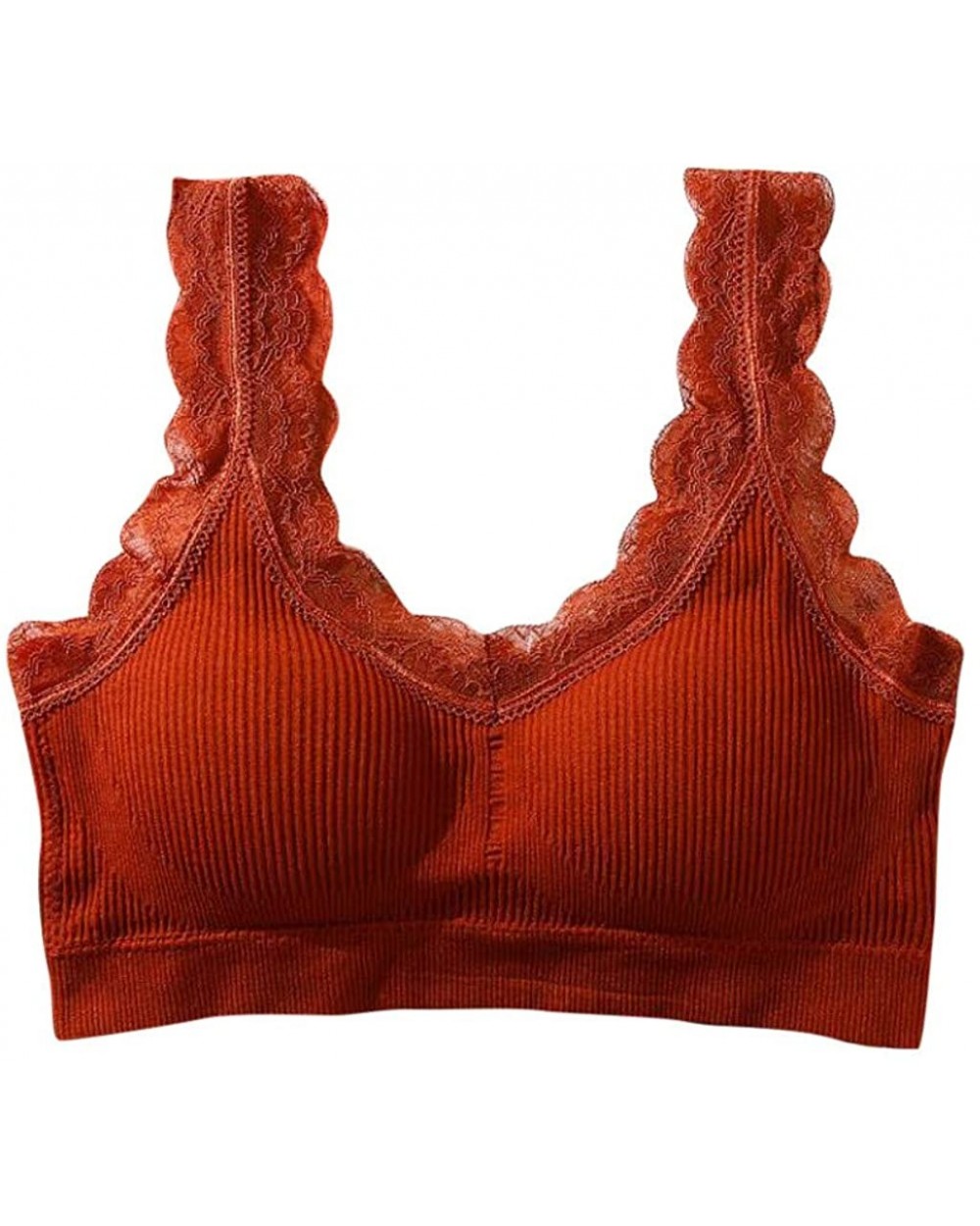 Women's Bandeau Bra Wireless Bra Top Vest Breathable Chest Pad Wearing Sports Underwear - B-red - CU199R8NIYM $46.60 Bras