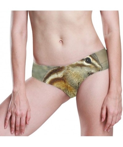 Women's Seamless Underwear- Giraffe Skin Printed Sexy Ladies Bikini Panties Low Rise Brief - Cute Chipmunk - C418A6A2Q33 $20....