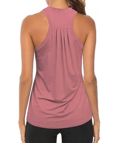 Workout Tank Tops for Women - Athletic Yoga Tops- Racerback Running Tank Top - Pink D - CI19CH3RZOR $37.87 Thermal Underwear