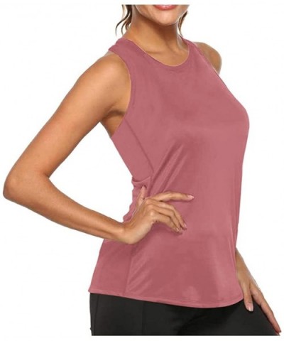 Workout Tank Tops for Women - Athletic Yoga Tops- Racerback Running Tank Top - Pink D - CI19CH3RZOR $37.87 Thermal Underwear