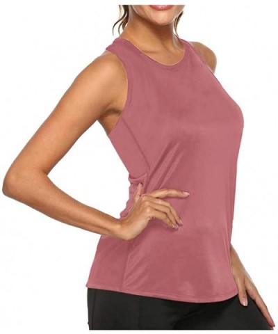 Workout Tank Tops for Women - Athletic Yoga Tops- Racerback Running Tank Top - Pink D - CI19CH3RZOR $37.87 Thermal Underwear