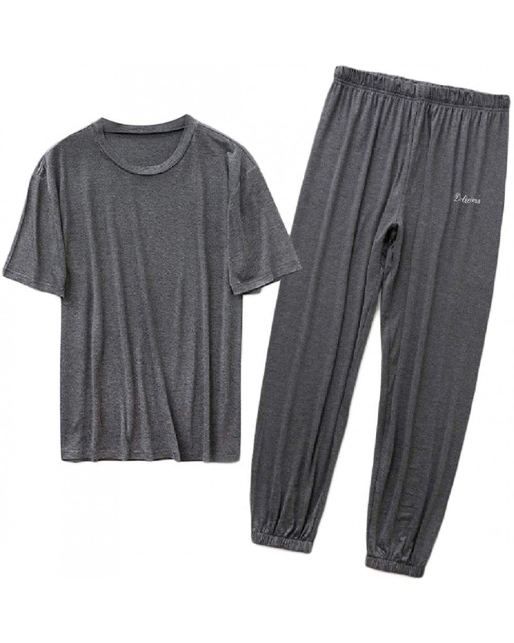 Men's Long-Pants Thin Summer Lounger Nightwear Modal 2-Piece Sleepwear - 3 - CI19CZQYY8C $44.01 Sleep Sets