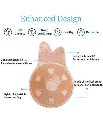 Latest Rabbit Strapless Backless Bra Lift Nipplecovers Adhesive Bra Sticky Pasties Beige - CD18RNCY86E $26.36 Accessories