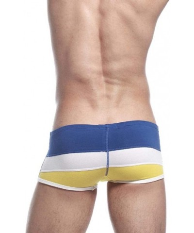 Men's Underwear Soft Breathable Color Stripe Cotton Boxer Underpants - Blue - CB18H9G2X2Y $14.64 Boxer Briefs