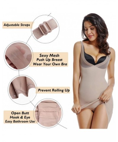 Full Slips for Women Under Dresses Tummy Control Dress Slip Shapewear Seamless Body Shaper - Beige - CU18SA7EGYR $35.98 Shape...