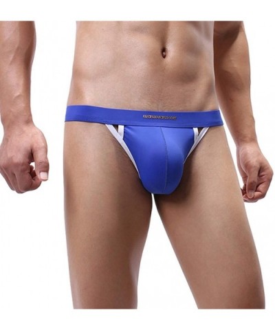 Men's Sexy Breathable Underwear G-String Thongs Jockstraps Underpants - Blue - CB194CUUXI5 $17.57 G-Strings & Thongs