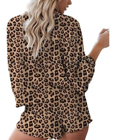 Women's Tie Dye Printed Short Pajamas Set Sleepwear Nightwear 2-Piece Sets - A Leopard - CN198DXZ8AX $41.91 Sets