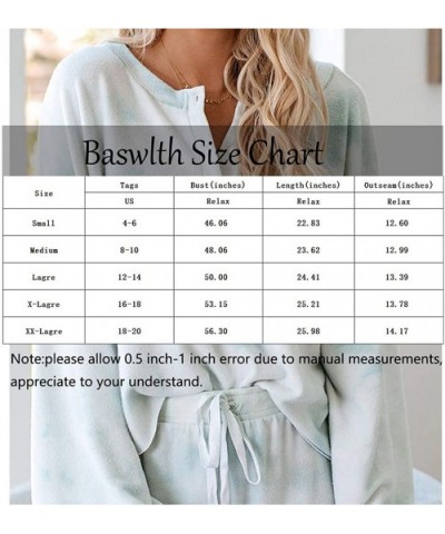 Women's Tie Dye Printed Short Pajamas Set Sleepwear Nightwear 2-Piece Sets - A Leopard - CN198DXZ8AX $41.91 Sets