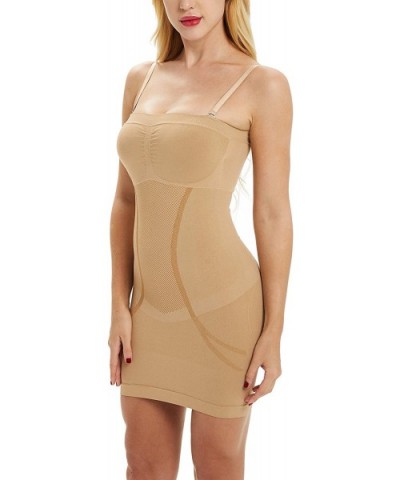 Women's Full Body Slip Seamless Firm Tummy Control Slip Under Dresses - Nude - CC18S3DEGRN $13.53 Shapewear