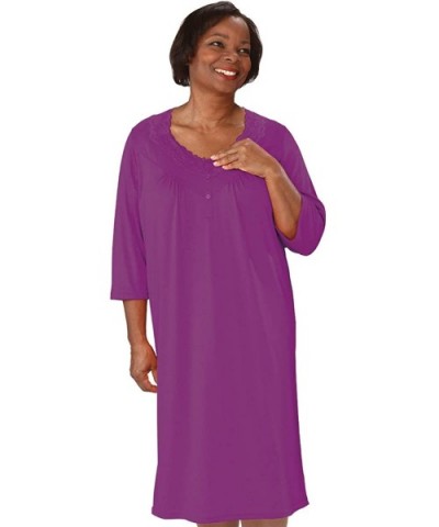 Womens Open Back Knit Nightgown with Diamond Neck and Soft - Purple - C9198A4MHZK $63.55 Nightgowns & Sleepshirts