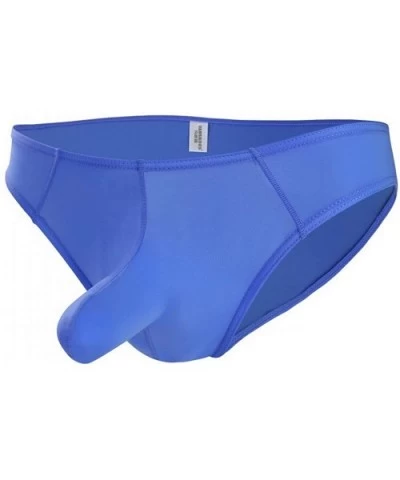 Men's Ice Silk Sexy Elephant Bulge Pouch Thongs Briefs - Blue - CJ190ONCGMH $17.49 G-Strings & Thongs