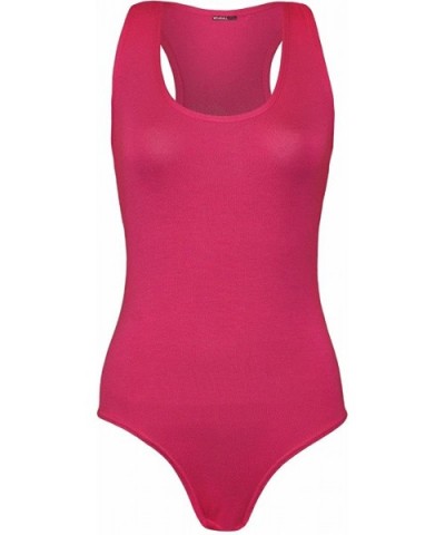 Women's Sleeveless Sexy Leotard Cami Racker Bodysuit - Fuchsia.1 - CL12DB6829R $18.33 Shapewear