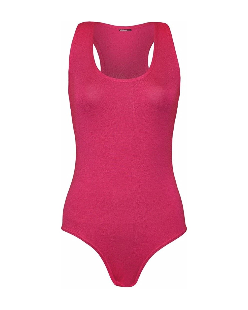 Women's Sleeveless Sexy Leotard Cami Racker Bodysuit - Fuchsia.1 - CL12DB6829R $18.33 Shapewear