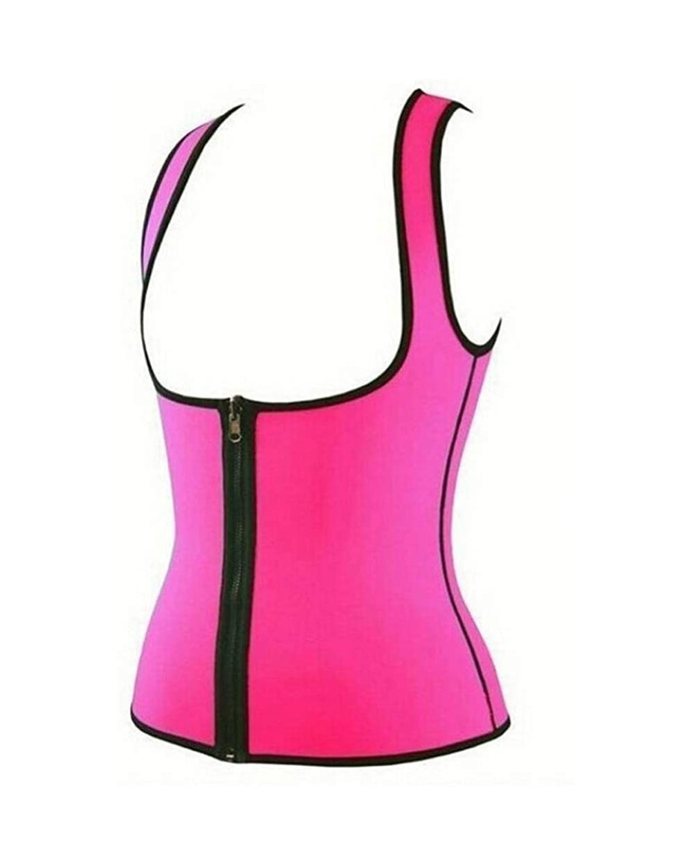 Waist Trainer Corset Sweat Vest-Women Weight Loss Body Shaper Workout Tank Tops - Hot Pink - CQ1965MHZ0Z $13.48 Garters & Gar...