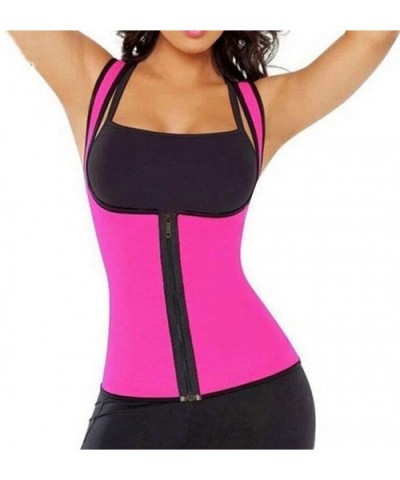 Waist Trainer Corset Sweat Vest-Women Weight Loss Body Shaper Workout Tank Tops - Hot Pink - CQ1965MHZ0Z $13.48 Garters & Gar...