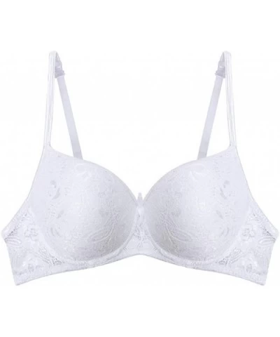 Sexy Underwear- Women Sexy Lace Underwire Bra Underwear Gathered Adjustable Bra - White - CH18XGAROCL $15.73 Garters & Garter...