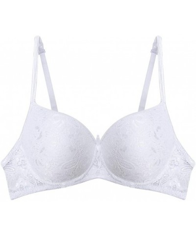 Sexy Underwear- Women Sexy Lace Underwire Bra Underwear Gathered Adjustable Bra - White - CH18XGAROCL $15.73 Garters & Garter...