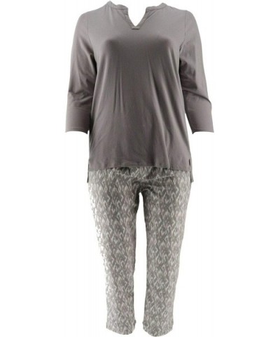 Jersey Knit Tunic Slim Pant Lounge Set A301851 - Sand - CD18WYS63YT $51.60 Nightgowns & Sleepshirts