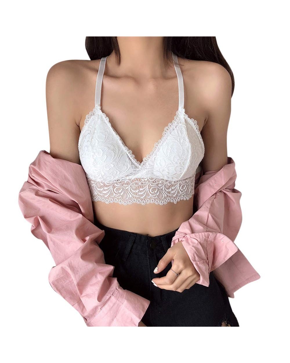 Women Underwear Women Sexy Bra Top Solid Vest Lace Seamless Breathable Push Up Top Underwear Lace-Wrapped Chest-Type Tube Top...