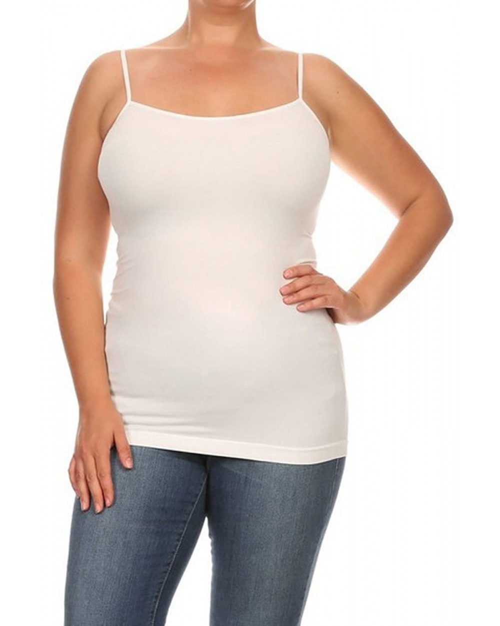 Women's Everyday Solid Color Thin Strap Camisole - White - CE125WN8AJD $14.36 Shapewear