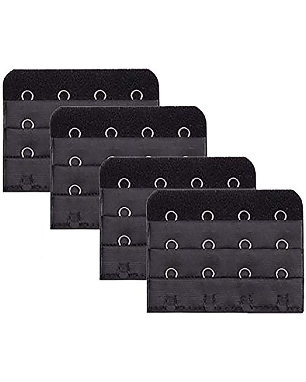 Bra Extenders 3-4 Hook Bra Strap Extender for Plus Size Bra Extensions (4 PCS-Pack) - (4pcs-pack- Black) - C318K0ZAQNU $10.09...