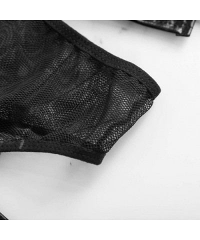 Sexy Fishnet Lingerie Women Underwear Sleepwear Bodysuit Jumpsuit Teddy S-XXXL - Black - CQ199LHOYGT $25.86 Bustiers & Corsets