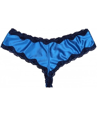 Men's Lingerie Lace Trim Bikini Briefs Underwear Underpants with Bulge Pouch - Blue - CI1859ICZKN $18.14 Briefs