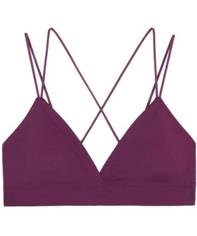 Women Bra Thin Seamless Wire Free Bralette Backless Seamless Bras for Women Sexy Underwear - Purple Red - CE18A002KA9 $28.38 ...