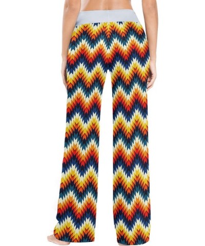 Women's Comfy Pajama Pants Drawstring Palazzo Lounge Pants Wide Leg Sleepwear - Navajo Southwest Native American Geometric - ...