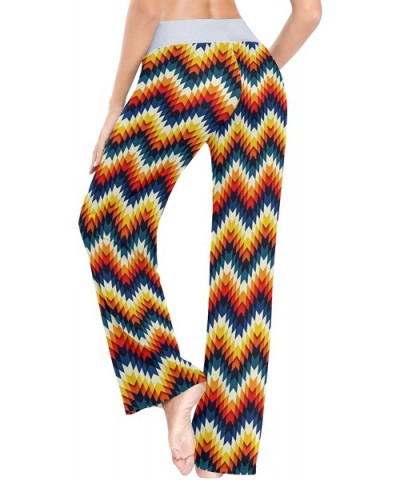 Women's Comfy Pajama Pants Drawstring Palazzo Lounge Pants Wide Leg Sleepwear - Navajo Southwest Native American Geometric - ...