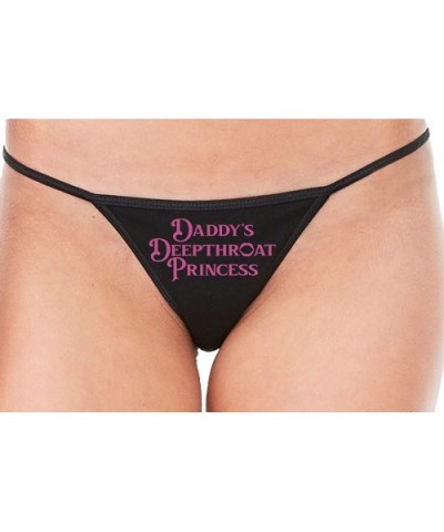 Daddys Deepthroat Princess Sexy DDLG Black String Thong Panty - Raspberry - C0195308WW9 $22.31 Panties