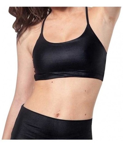 Yoga Vinyasa Bra Top 399 Shiny Black - Shiny Black - CI188A40U6D $60.85 Bras